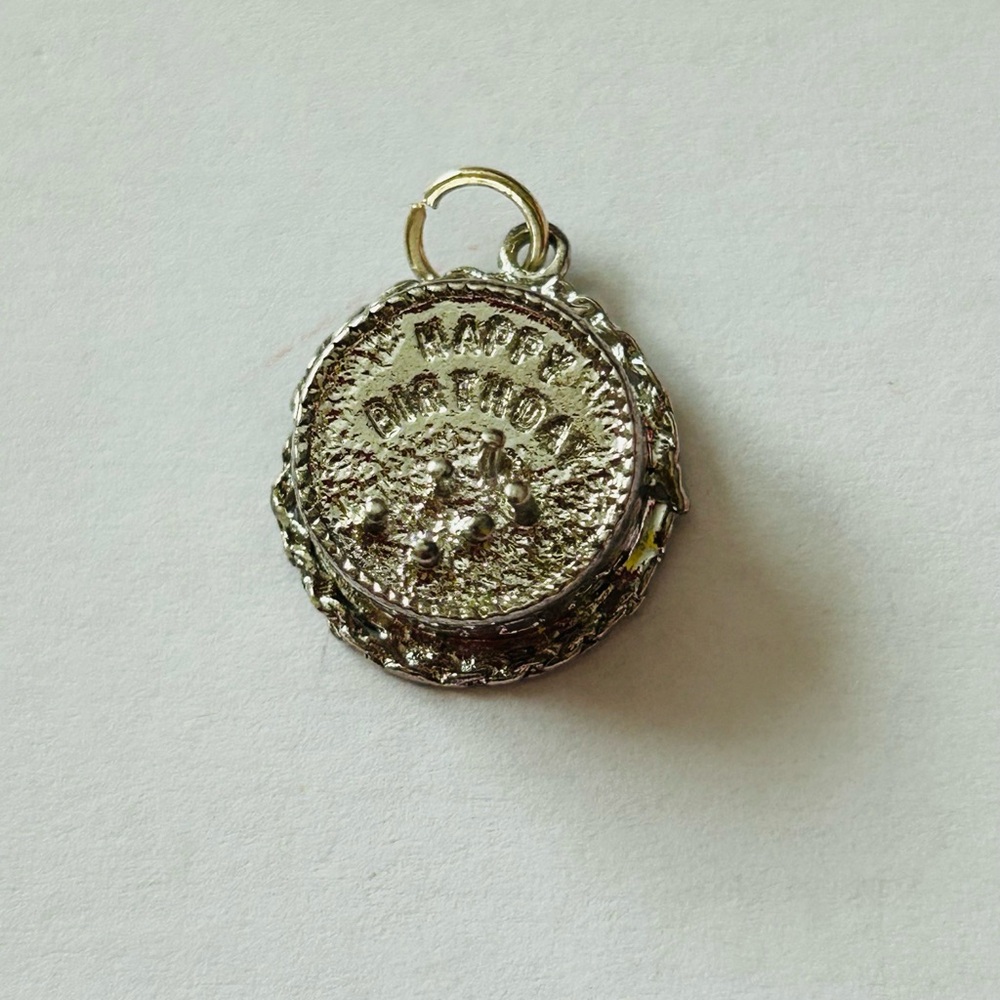 Vintage Sterling Silver Birthday Cake Charm